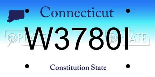 W3780I Connecticut License Plate