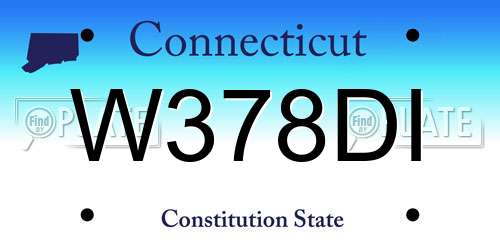 W378DI Connecticut License Plate