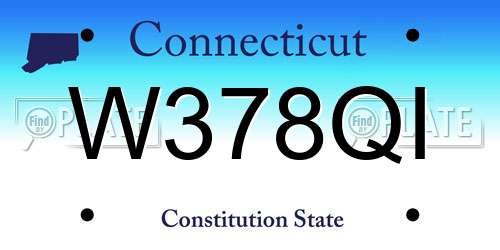 W378QI Connecticut License Plate