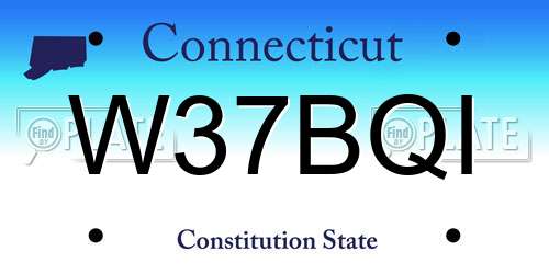 W37BQI Connecticut License Plate