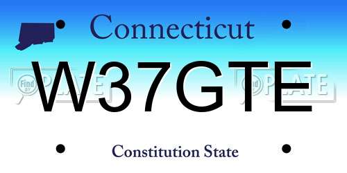 W37GTE Connecticut License Plate