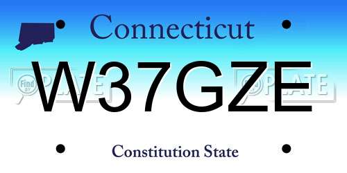 W37GZE Connecticut License Plate