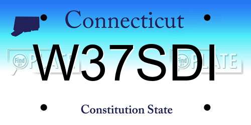 W37SDI Connecticut License Plate