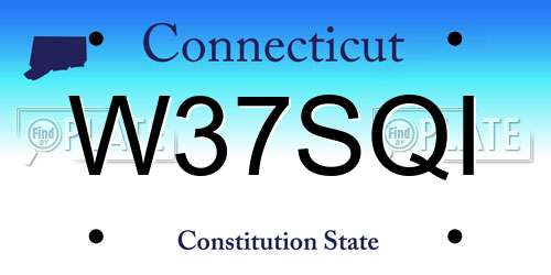 W37SQI Connecticut License Plate