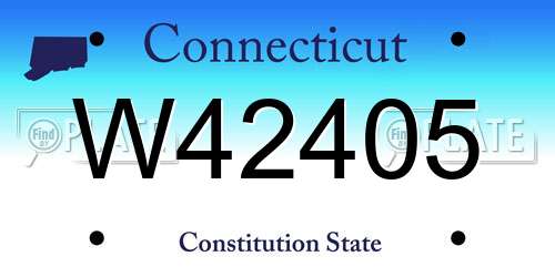 W42405 Connecticut License Plate