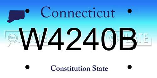 W4240B Connecticut License Plate