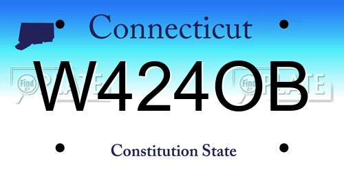 W424OB Connecticut License Plate