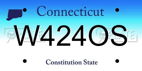 W424OS Connecticut License Plate