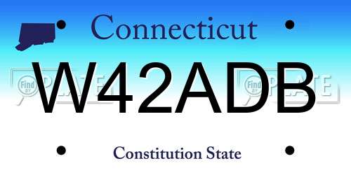 W42ADB Connecticut License Plate