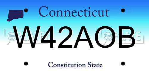 W42AOB Connecticut License Plate