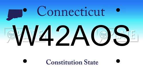 W42AOS Connecticut License Plate