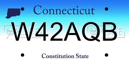 W42AQB Connecticut License Plate