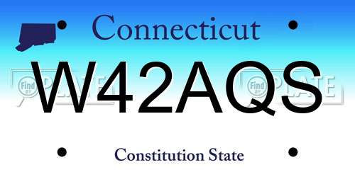 W42AQS Connecticut License Plate