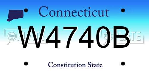 W4740B Connecticut License Plate