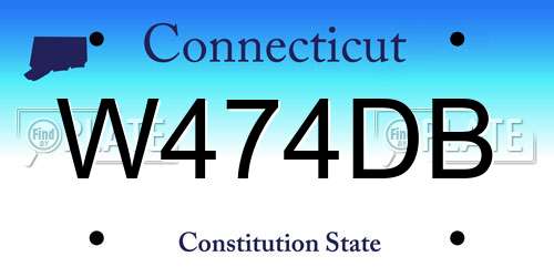 W474DB Connecticut License Plate