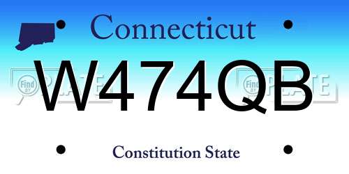 W474QB Connecticut License Plate