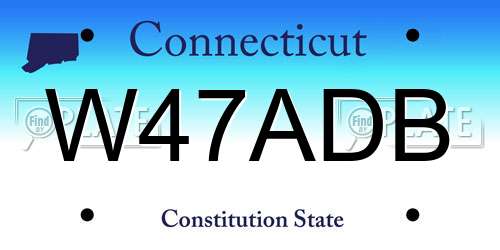 W47ADB Connecticut License Plate