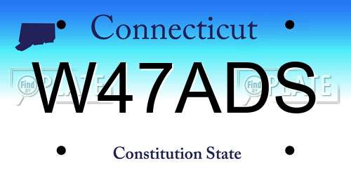 W47ADS Connecticut License Plate