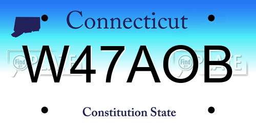W47AOB Connecticut License Plate