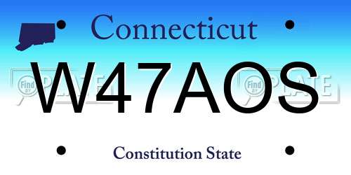 W47AOS Connecticut License Plate