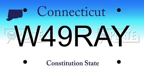 W49RAY Connecticut License Plate