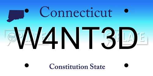 W4NT3D Connecticut License Plate
