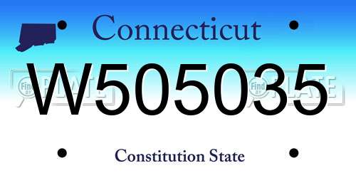 W505035 Connecticut License Plate