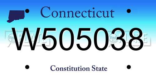 W505038 Connecticut License Plate