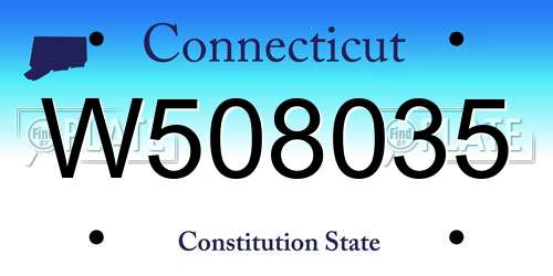 W508035 Connecticut License Plate