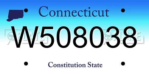 W508038 Connecticut License Plate