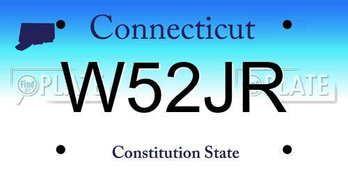 W52JR Connecticut License Plate
