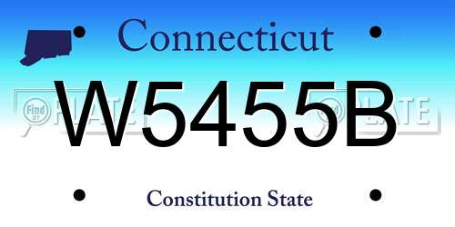 W5455B Connecticut License Plate