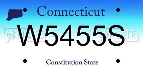 W5455S Connecticut License Plate