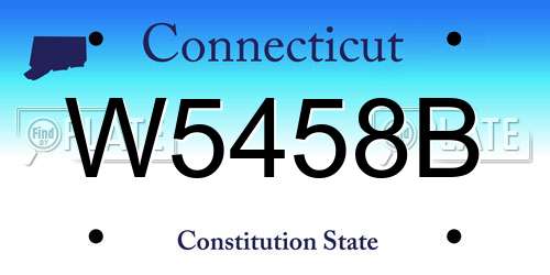 W5458B Connecticut License Plate