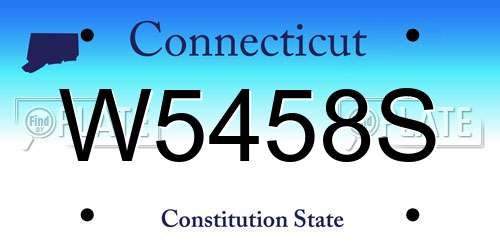 W5458S Connecticut License Plate