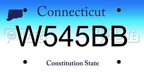 W545BB Connecticut License Plate