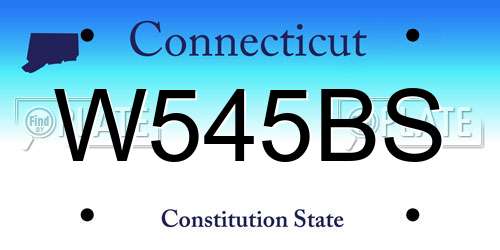 W545BS Connecticut License Plate