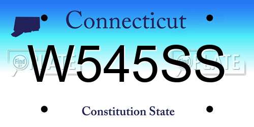 W545SS Connecticut License Plate
