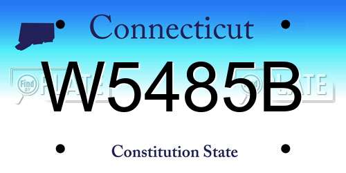 W5485B Connecticut License Plate