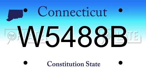 W5488B Connecticut License Plate