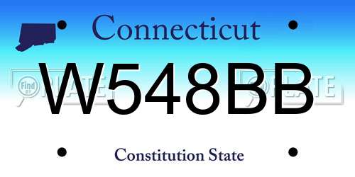 W548BB Connecticut License Plate