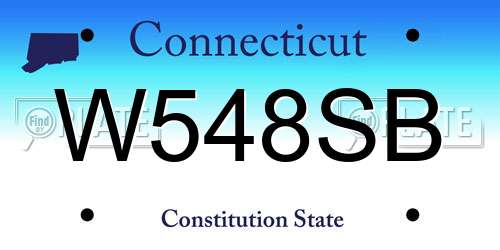 W548SB Connecticut License Plate