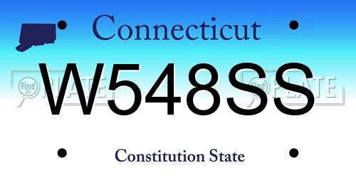 W548SS Connecticut License Plate