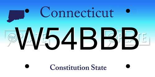 W54BBB Connecticut License Plate