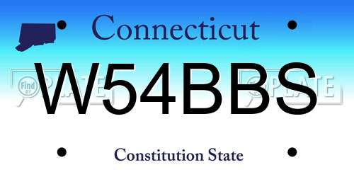 W54BBS Connecticut License Plate