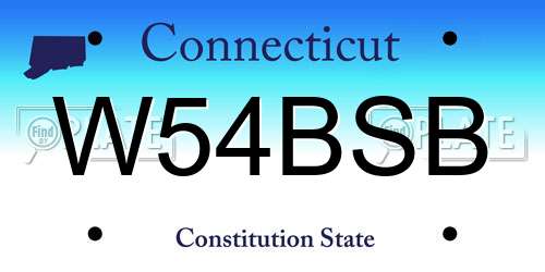 W54BSB Connecticut License Plate