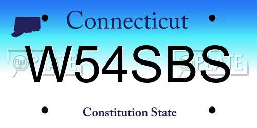 W54SBS Connecticut License Plate