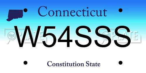 W54SSS Connecticut License Plate
