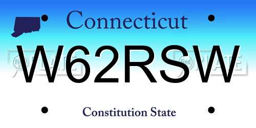 W62RSW Connecticut License Plate