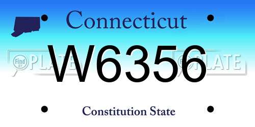 W6356 Connecticut License Plate